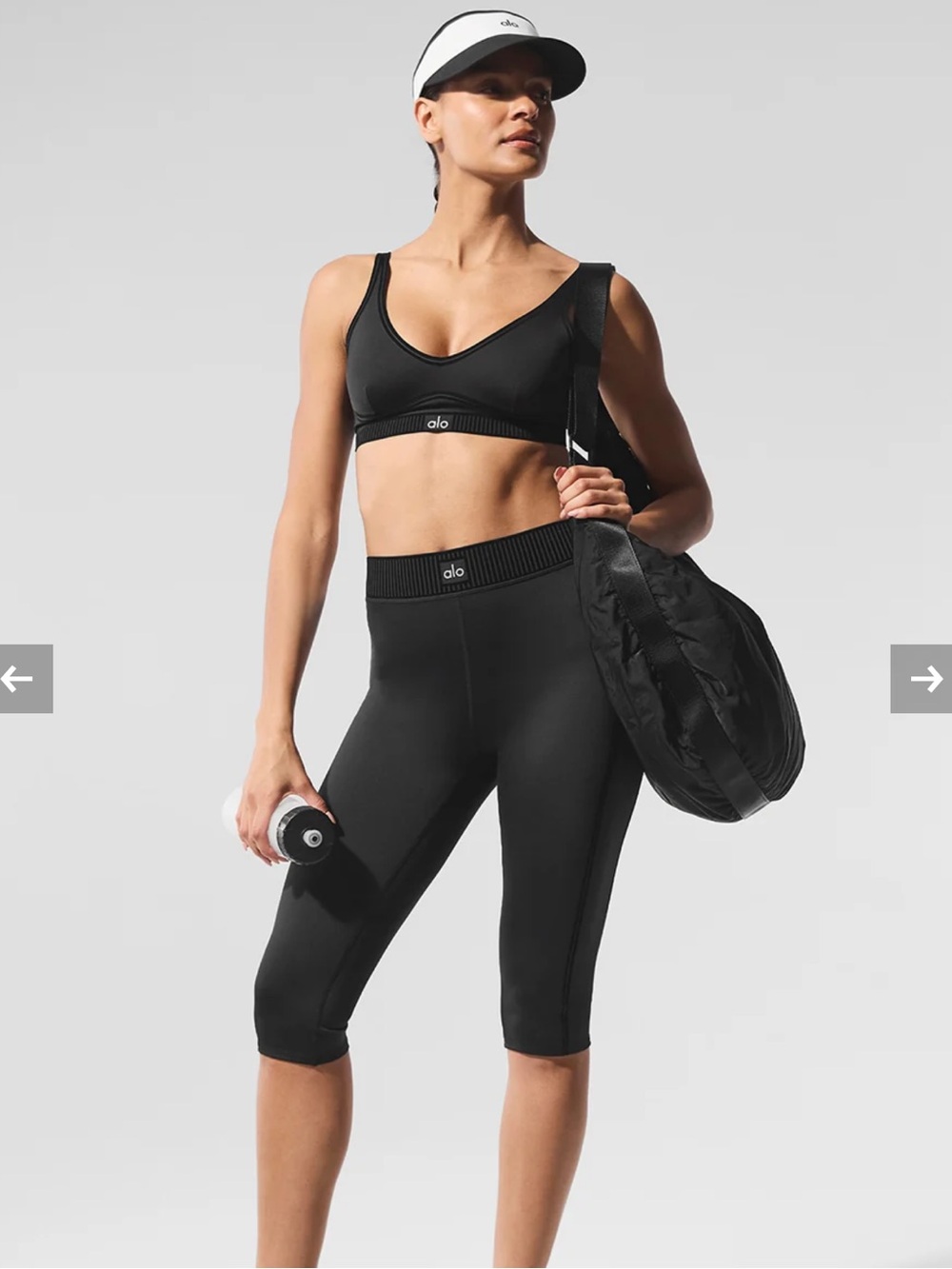 Alo Yoga Black High-Waist Cropped Capris